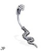 Steel cobra belly ring