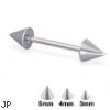 Steel Cone Straight Barbell, 16 Ga