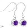 Sterling Silver Earrings with 5mm Bezel Set round 5mm Amethyst