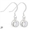 Sterling Silver Earrings with 5mm Bezel Set round 5mm CZ