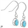 Sterling Silver Earrings with Bezel Set AquamarineOval