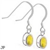 Sterling Silver Earrings with Bezel Set Citrine Oval