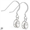 Sterling Silver Earrings with Bezel Set CZ Oval