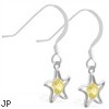 Sterling Silver Earrings with dangling Citrine jeweled star