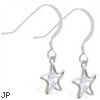 Sterling Silver Earrings with dangling CZ jeweled star