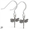 Sterling Silver Earrings with dangling dragonfly