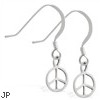 Sterling Silver Earrings with dangling peace sign