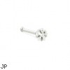Sterling silver nose stud with star shaped gem, 20 ga