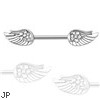 Straight Barbell With Angel Wings, PAIR