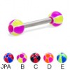 Straight barbell with balloon balls, 12 ga