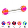 Straight barbell with balloon balls, 14 ga