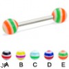 Straight barbell with circle balls, 14 ga