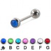 Straight barbell with hologram balls, 16 ga