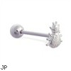 Straight barbell with ladybug top, 14 ga