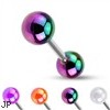 Straight Barbell with Metallic Coated Acrylic Balls, 14 Ga