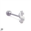 Straight barbell with money sign top, 14 ga