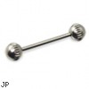 Straight barbell with notched balls, 16 ga