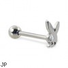 Straight barbell with Playboy Bunny head, 14 ga