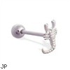 Straight barbell with scorpion top, 14 ga