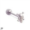 Straight barbell with skull top, 14 ga