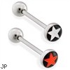 Straight barbell with star logo end, 14 ga