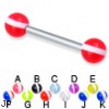 Straight barbell with striped balls, 12 ga