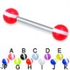 Straight barbell with striped balls, 12 ga