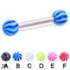 Straight barbell with tornado balls, 12 ga