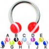 Striped ball titanium circular barbell, 14 ga