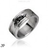 Surgical Steel Black Tribal Symbol Ring