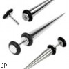 Surgical Steel fake taper with o-rings, 16 ga
