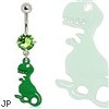 Surgical Steel Green Dinosaur Navel Ring