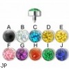 Surgical Steel Internally Threaded 4mm Glitter Dome Dermal Top