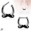 Surgical Steel Mustache Septum Clicker