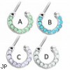 Surgical Steel Opalite Stone Septum Clicker