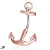 Surgical Steel Rose Gold Toned Anchor Navel Ring