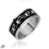 Surgical Steel Tribal Black Plating Ring.