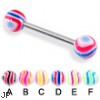 Swirl tongue barbell, 14 ga