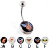 Tattoo Style Logo Belly Ring