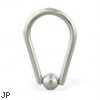 Teardrop captive bead ring, 14 ga