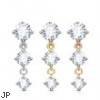 Three Prong Set Round CZ Vertical Drop Reversed Belly Button Navel Rings