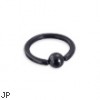 Titanium anodized black captive bead ring, 14 ga