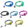 Titanium anodized captive bead ring, 12 ga