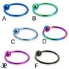 Titanium anodized captive bead ring, 18 ga