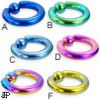 Titanium anodized captive bead ring, 6 ga