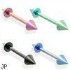 Titanium anodized straight barbell with cones, 14 ga