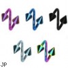 Titanium anodized twister barbell with cones, 16 ga