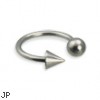 Titanium ball and cone circular barbell, 14 ga