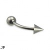 Titanium ball and cone curved barbell, 14 ga