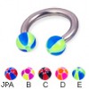 Titanium circular barbell with balloon balls, 10 ga